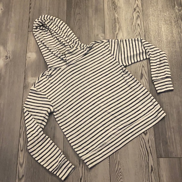 a new day Tops - Navy blue/white striped hoodie